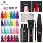 Набор для наращивания гель-лака Saviland, 5 шт., набор для наращивания ногтей с УФ-лампой