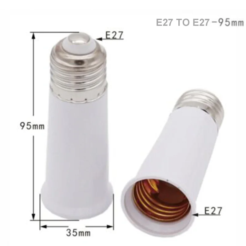 2pcs 65mm 95mm Bulb Adapter E27 to extender LED Lamp light Base Socket Extension Converter Connector CFL Light | Лампы и освещение