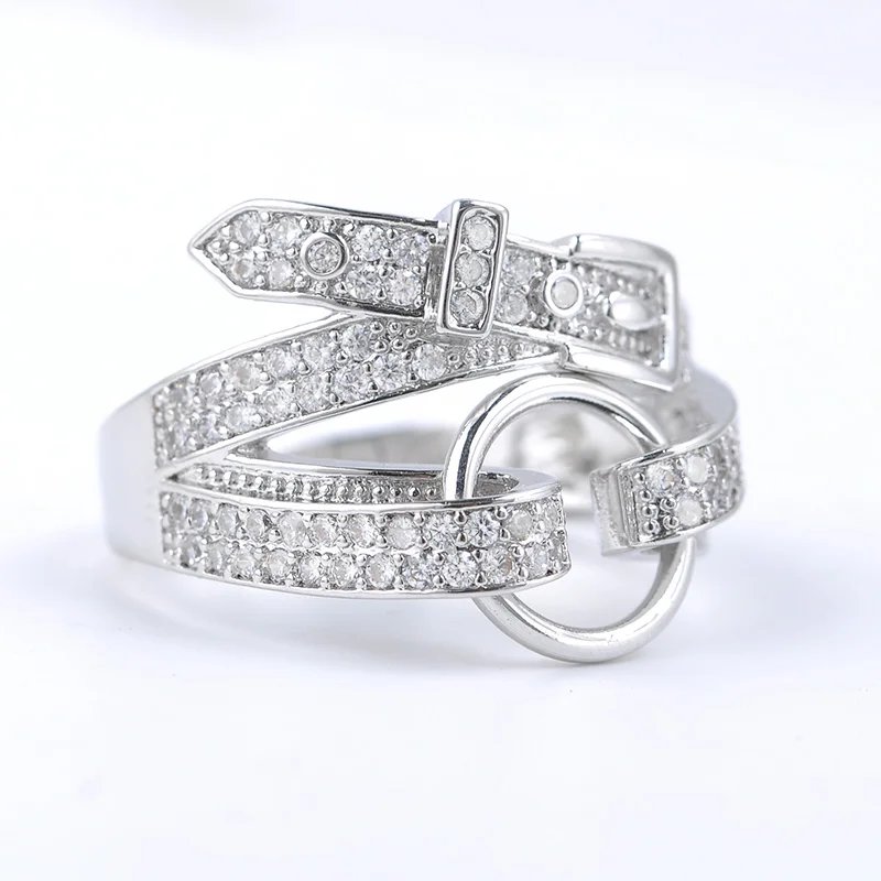 Женское Сверкающее кольцо ishowell необычное золотистого/серебристого цвета с