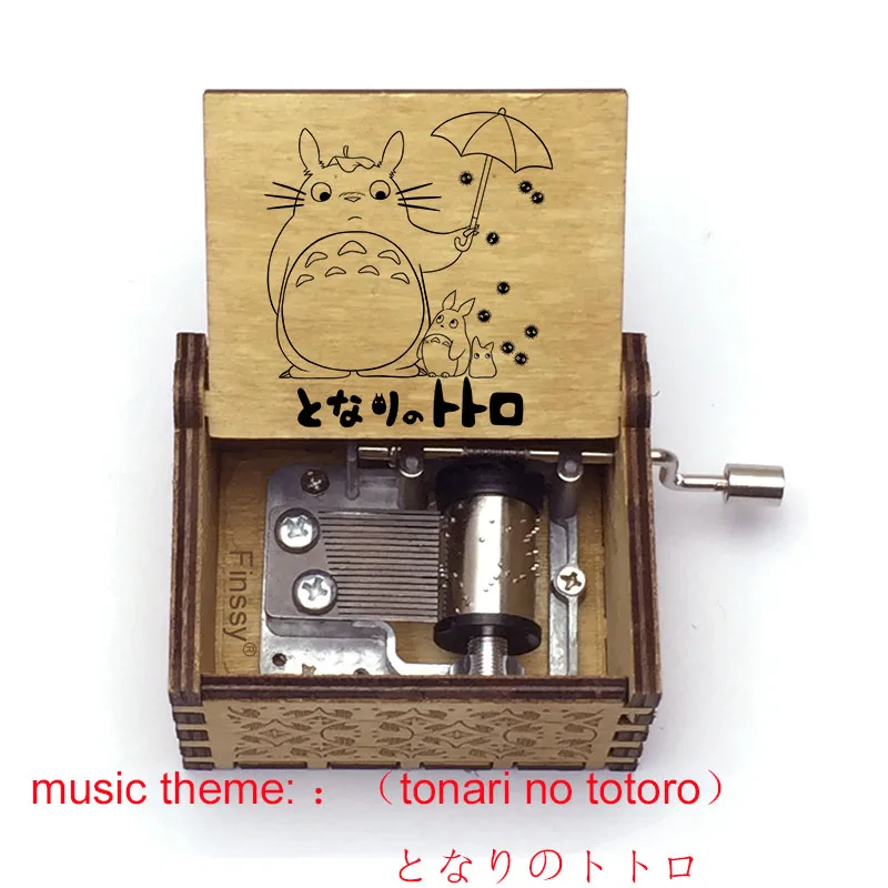 

Tonari no Totoro Music Box Totoro Print Hand-ed Wood Musical Box Children's Girl gift Birthday Gift large Stock