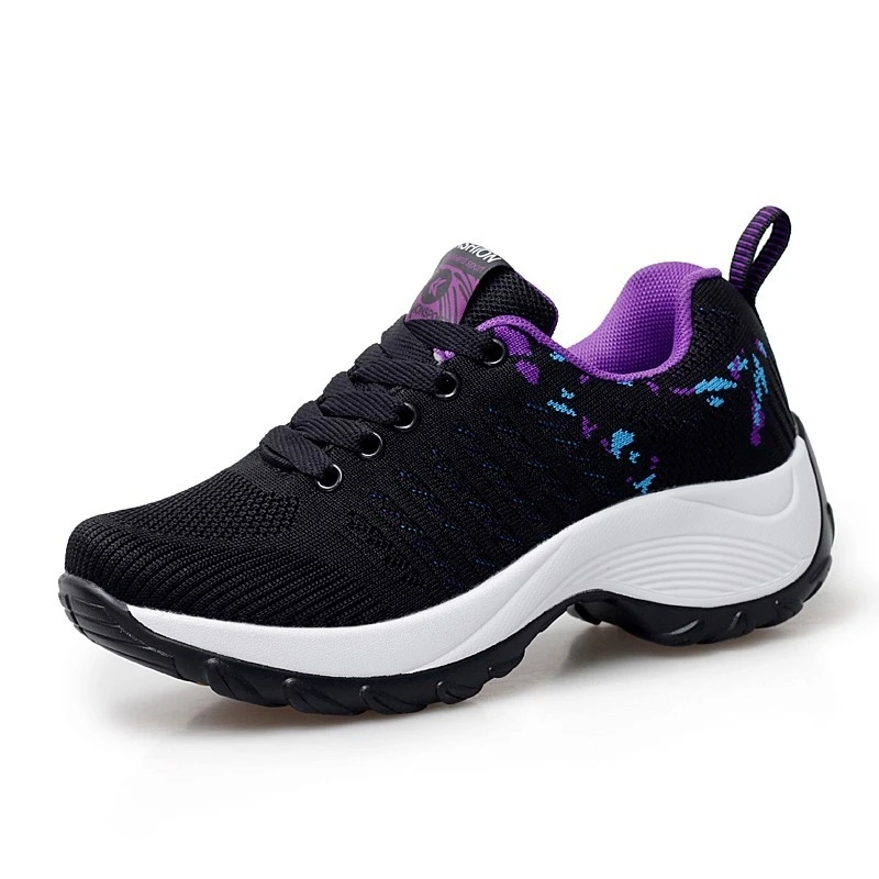 black platform Женская обувь для тенниса; кроссовки; Basket Femme; толстая подошва; Платформа; Танкетка; шнуровка; дышащая обувь для женщин и девушек; увеличивающая рост обувь - Цвет: black platform