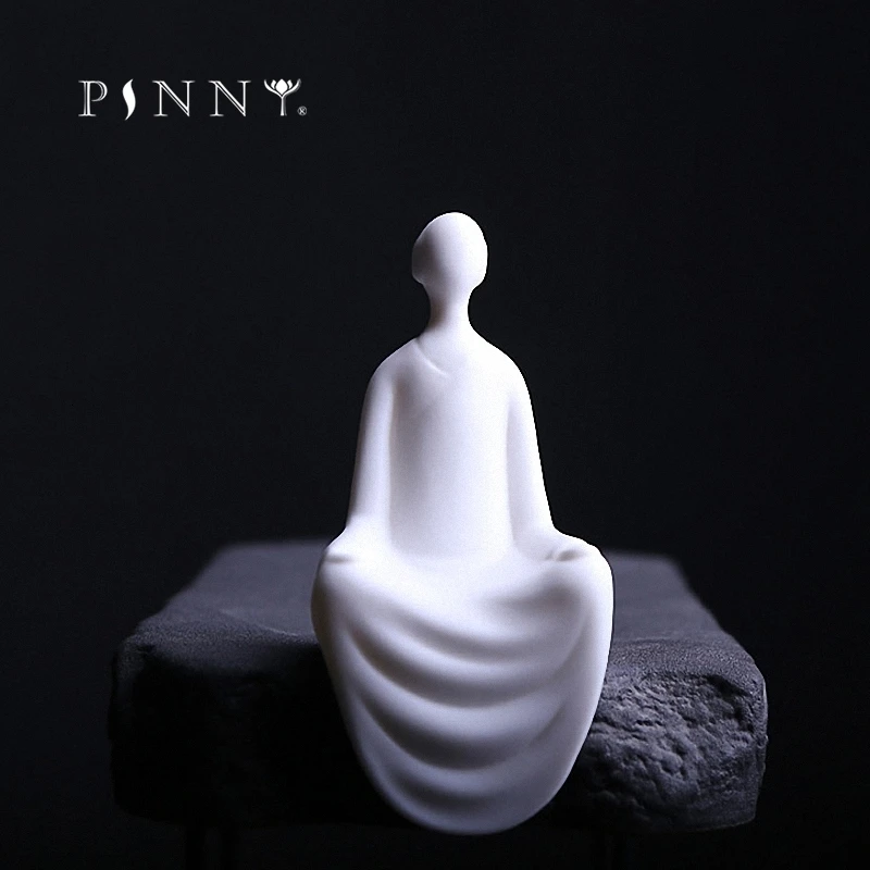 Розовый китайский белый фарфор Zen без лица украшение статуи Будды Estatua аксессуары