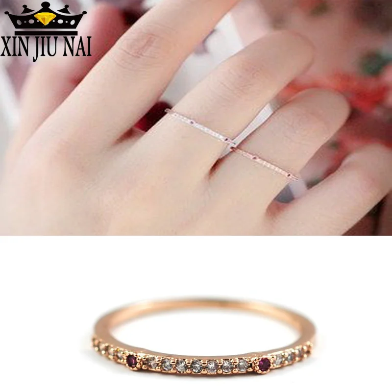 Персонализированные Изящные Модные Винтажные Маленькие Кольца из розового