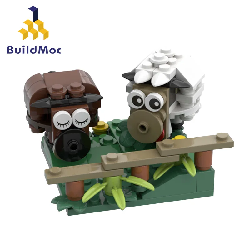 

Buildmoc Animals Zoo Sheep Peace And Love Diy Enlighten Sheep Bird Diy Mini Blocks Bricks Building Toy