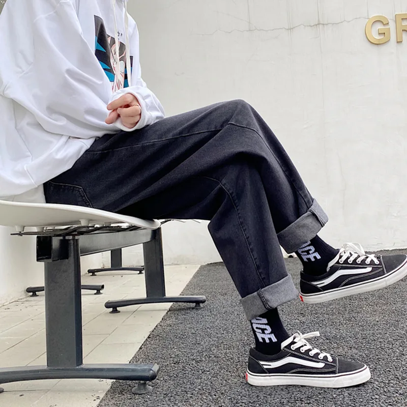 

2021 spring new men's jeans retro Japanese trendy brand youth casual simple