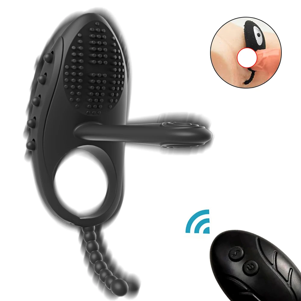

Newest Vibrating Ring with Tongue Clit Stimulator Raised Nodules Beads for Couple Play Upgrade Wearable Cock Adjustable Massager