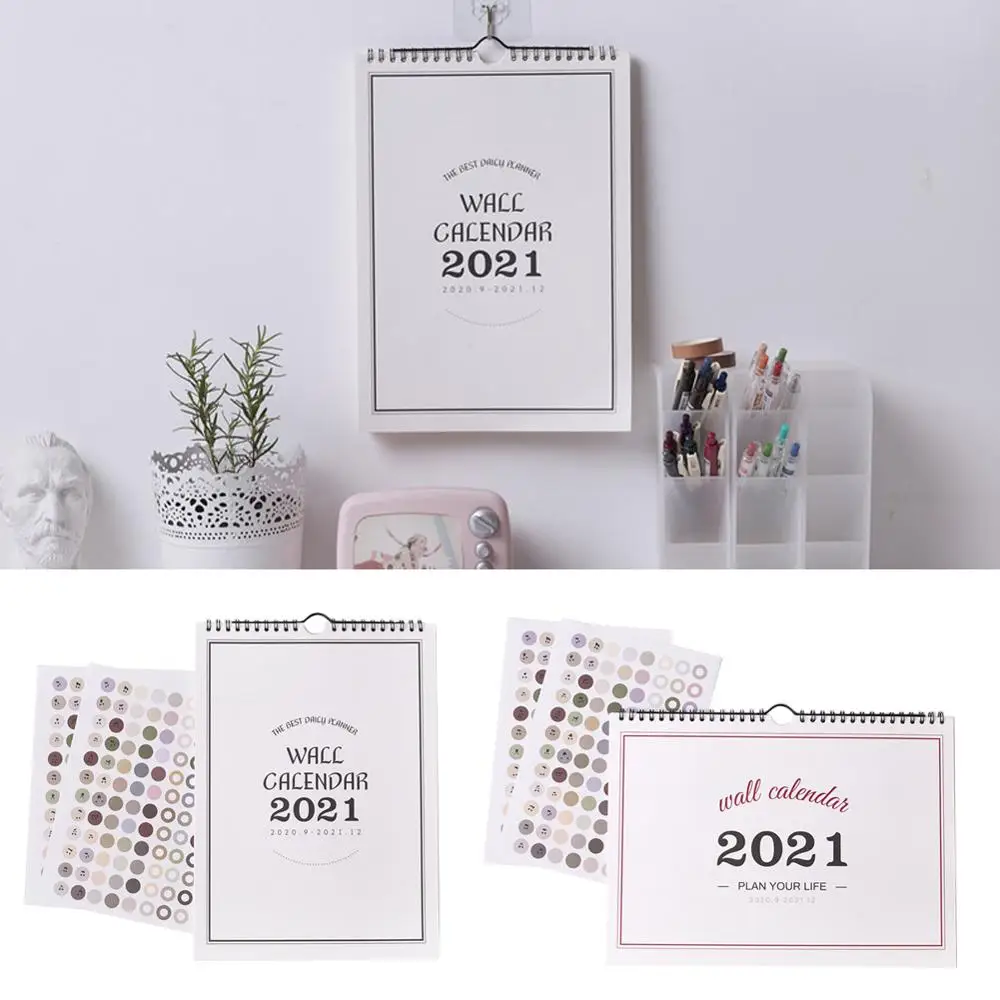 

Настенный календарь 2021, Простой настенный календарь для дома в стиле ins, планировщик, Note карточный календарь для украшения дома и офиса