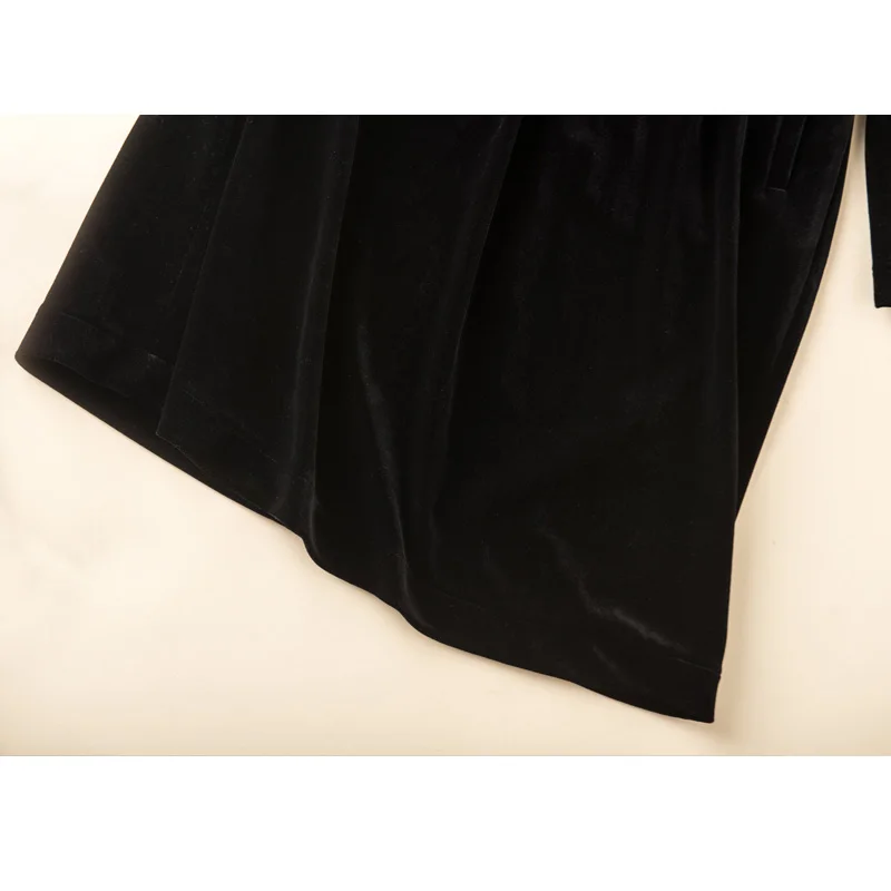 Женское бархатное платье в стиле ретро длинное приталенное платье-трапеция с