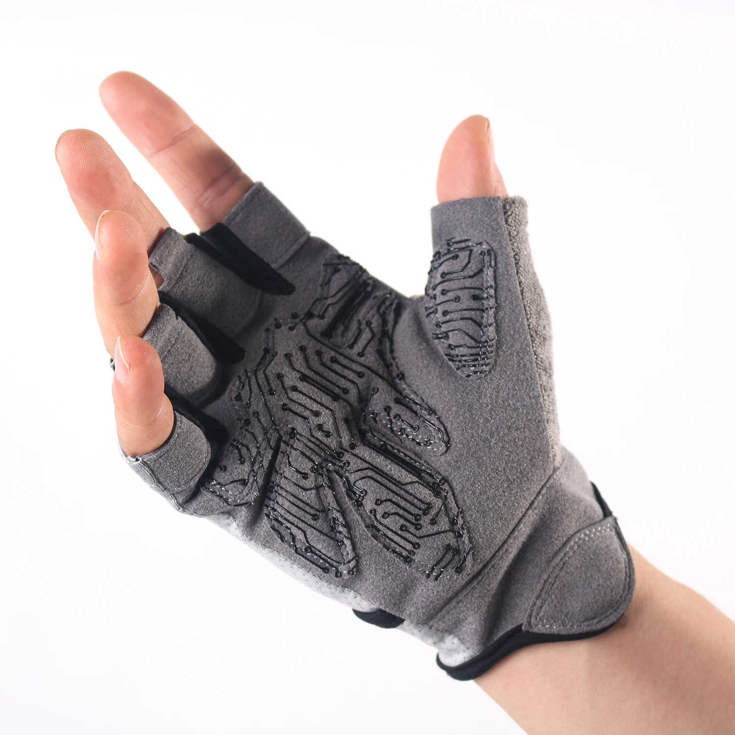 

Перчатки спортивные противоударные с открытыми пальцами, дышащие митенки для фитнеса, тяжелая атлетика, силиконовые перчатки для воркаута на ладони, для велоспорта