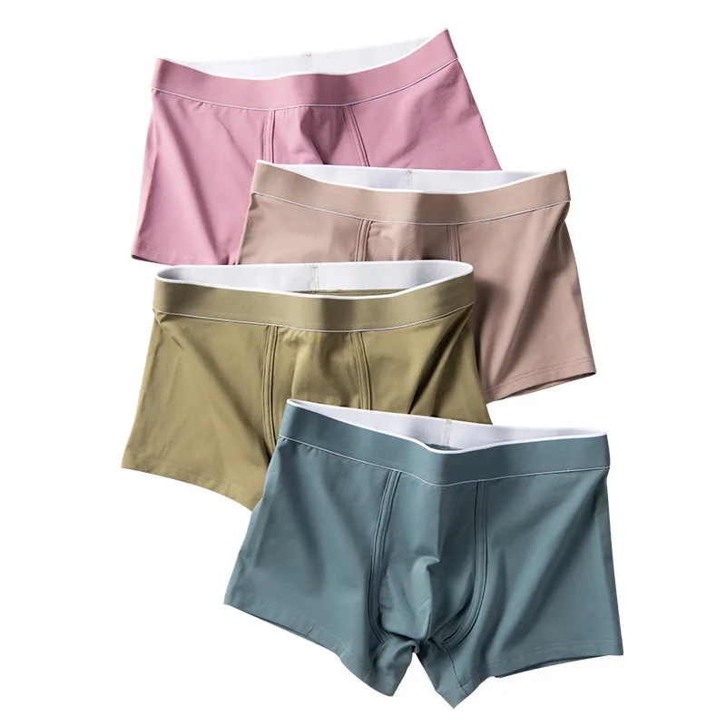 

New Men's Underwear Cotton Men's Underwear Mid-waist Solid Color Men's Seamless Boxer Shorts Breathable Comfortable Underwear