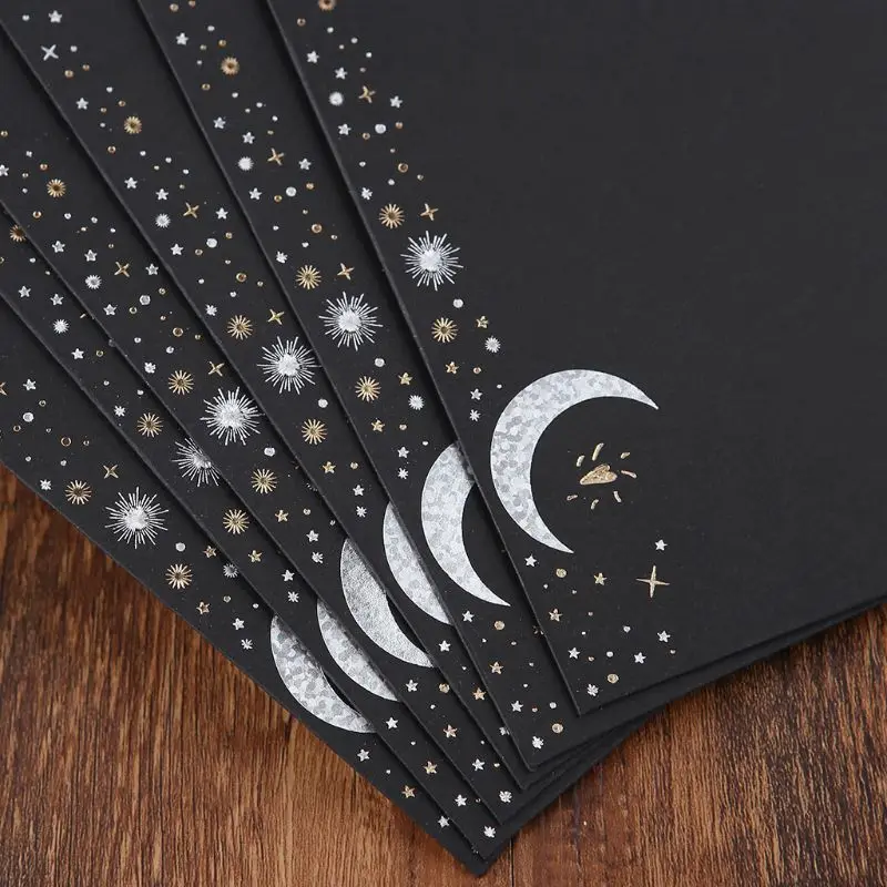 

6/12pcs/pack Starry Sky Writing Letter Stationery Romantic Creative Small Fresh Japanese Style Letterhead Note Paper