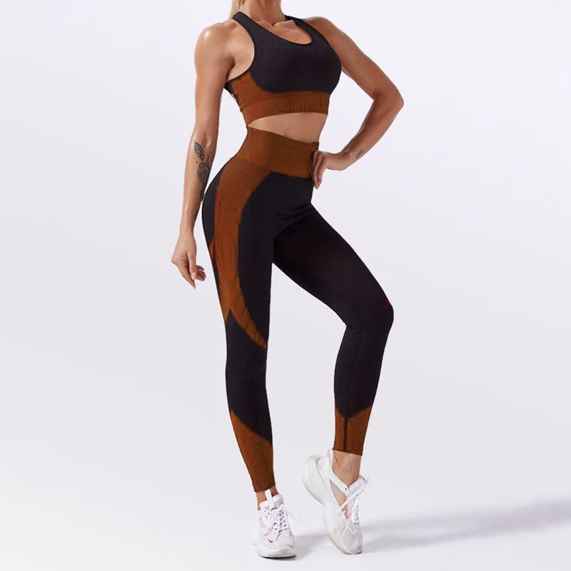 2020 Women Yoga Leggings Sports Bras Tops and Pants Sets Zipper Tracksuits Outfits Sportswear Running Fitness Gym Jogging Suit