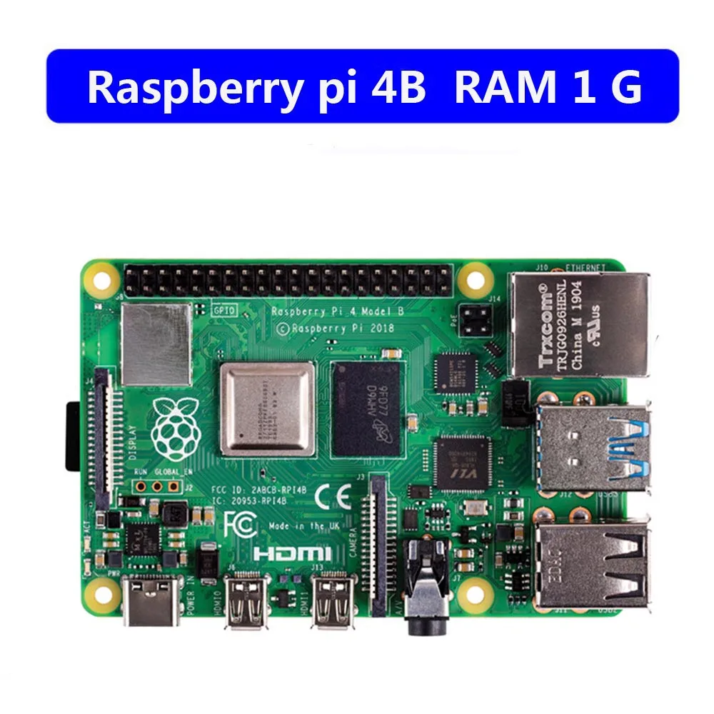 Официальный Raspberry Pi 4 Модель B макетная плата комплект ОЗУ 1 г/2 г/4 г 4 ядерный процессор 1,5 ГГц 3 Спидера, чем Pi 3B - Цвет: RAM 1G
