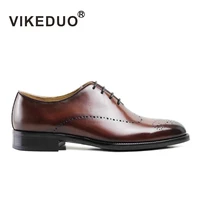 viekduo brand vintage oxford shoes men 2020 genuine leather wedding office formal dress shoe male brogue handmade zapato hombre
