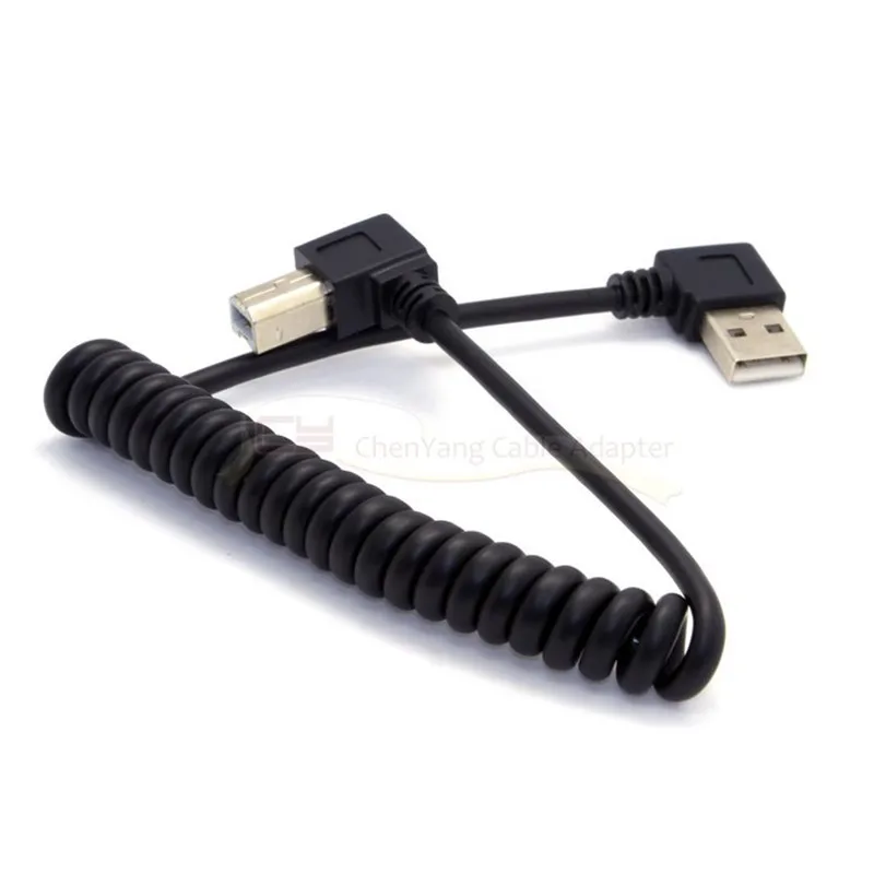 

Прямой Угловой кабель USB 2,0 типа A для типа B, USB 2,0 A папа для B угловой папа, 90 градусов, эластичный Кабель для принтера, сканера и жесткого диска