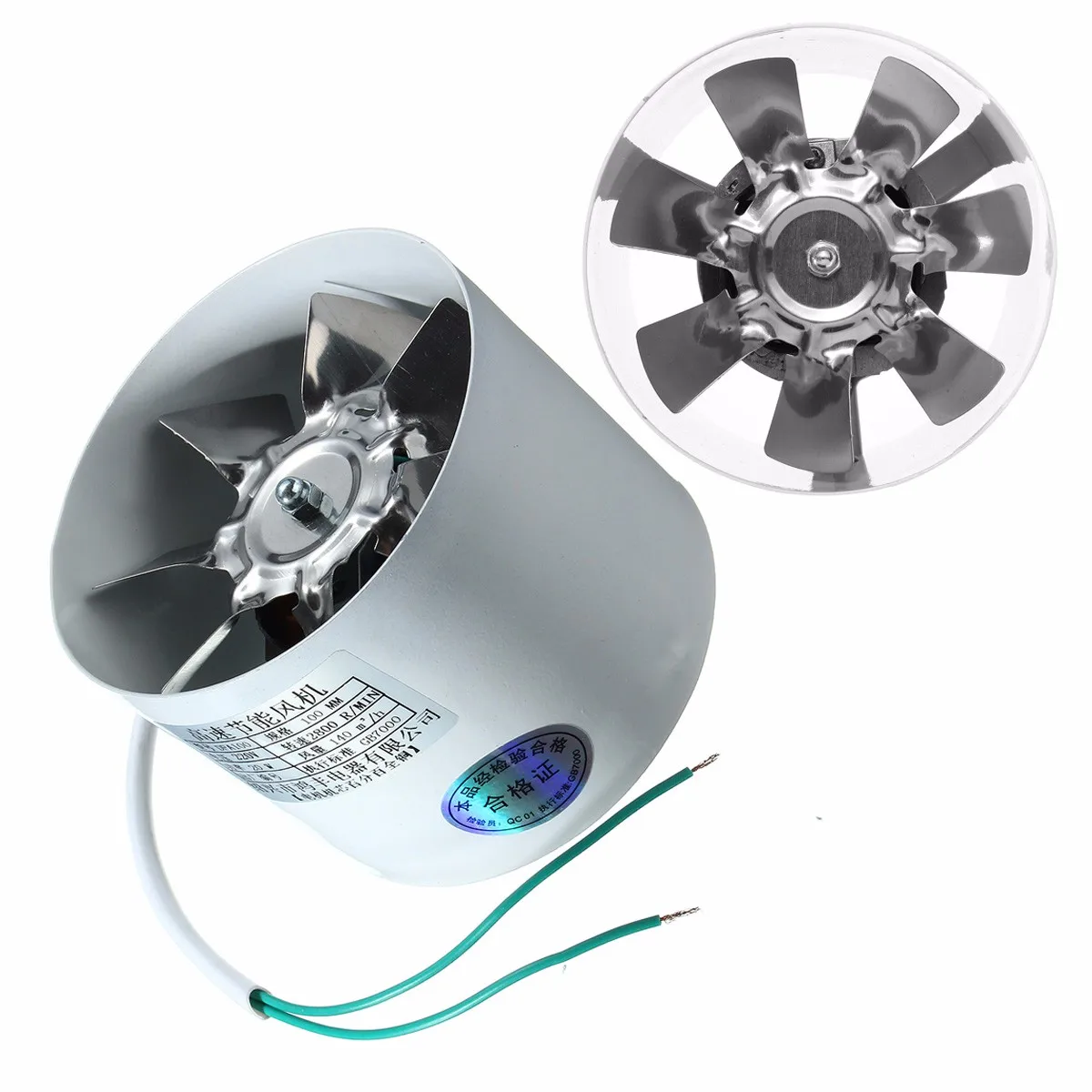 

2800R/Min Duct Booster Vent Fan Metal 220V 20W 4 Inch Inline Ducting Fan Exhaust Ventilation Duct Fan Accessories 10 x 7.5cm