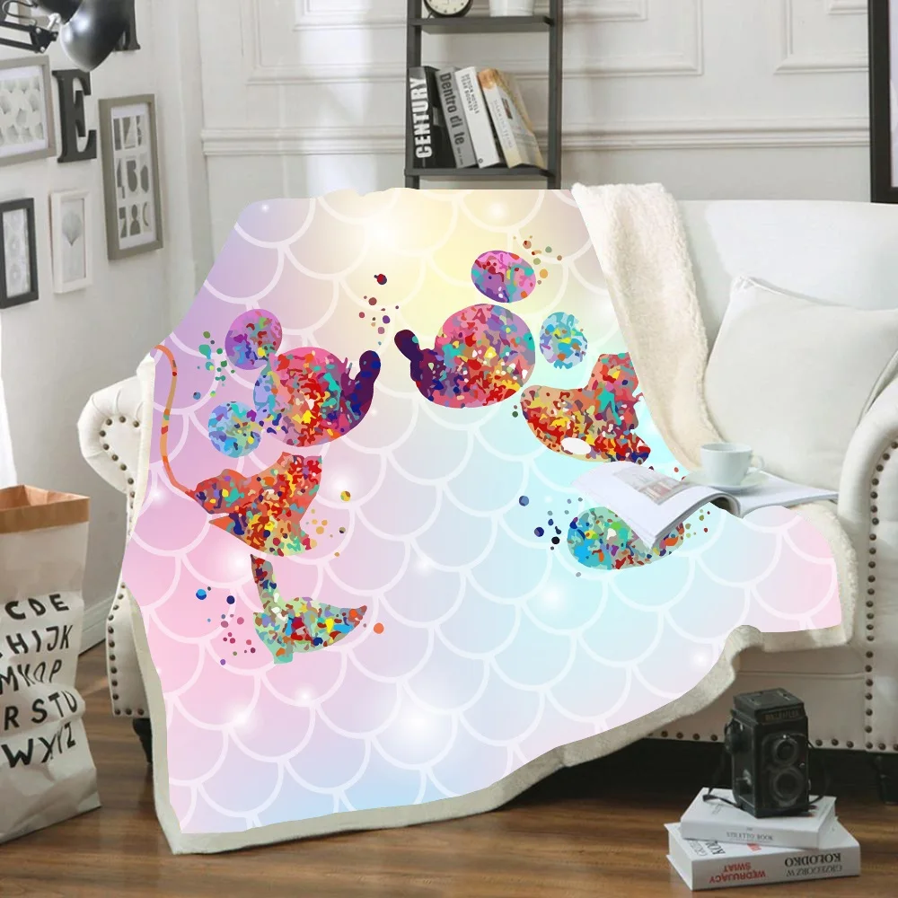 

Cartoon Mickey Minnie Mouse Double Thickened Super Soft Blanket Throws on Bed/Crib/Couch 150x200CM Baby Girls Boys Kids Gift