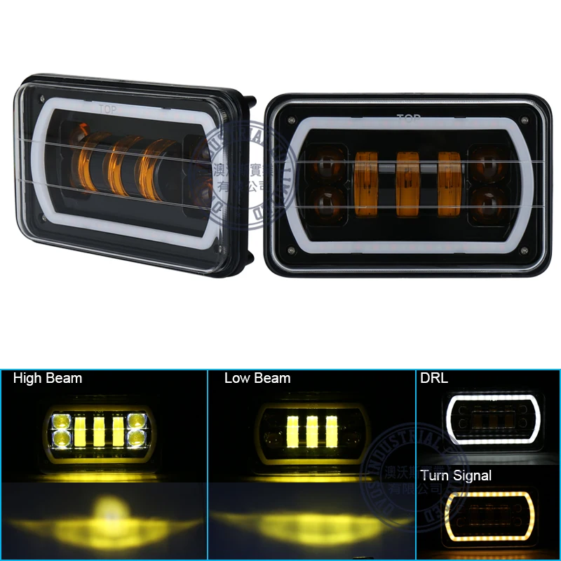 Светодиодсветильник Противотуманные фары 4x6 дюймов 30 Вт дальнего света желтого