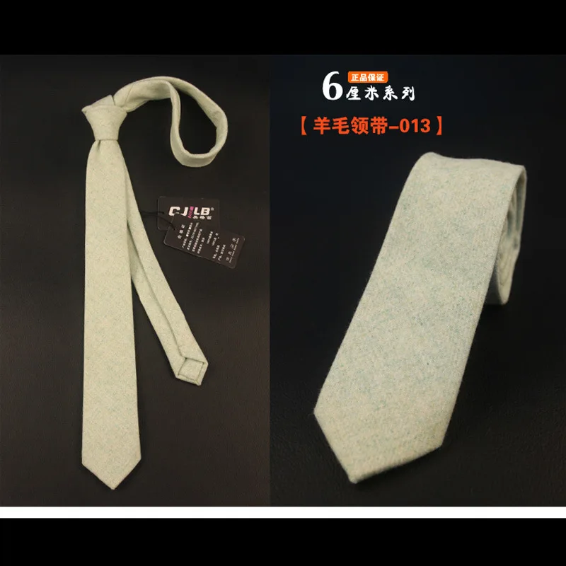 

6cm Wool Necktie for Men Classic Solid Neck Ties Casual Business Tuxedo Party Accessory Christmas Gift Custom Logo