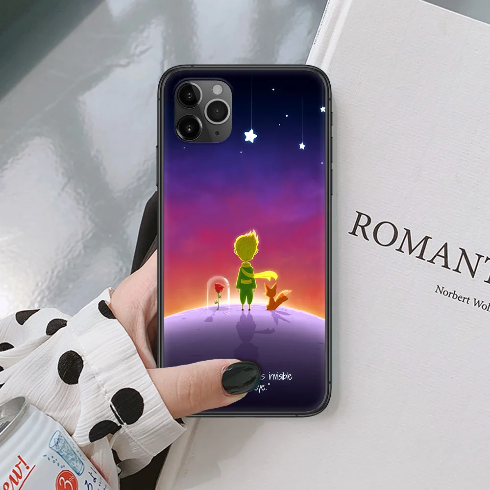 Милый мультяшный чехол Le Prince для телефона IPhone 5 6 7 8 S SE Plus X XS XR 11 12 Mini Pro Max 2020 черный