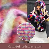 faux fur colorful printing garment fabric tie dye plush