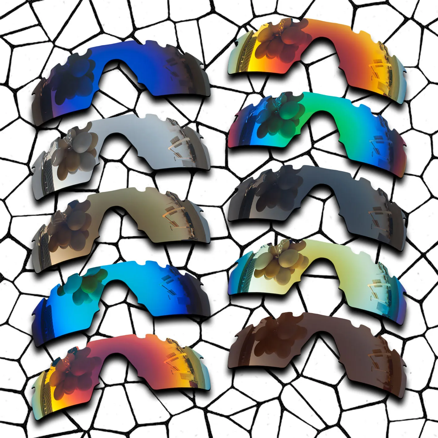 

Polarized Replacement Lense For-Oakley M Frame Strike Vented Sunglasses True Color Mirrored Coating - Fire Red Color Options