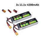 Литий-полимерный аккумулятор 11,1 В 4200 мА  ч для радиоуправляемых автомобилей, лодок, дронов, самолетов, вертолетов, игрушек, роботов, обновленный аккумулятор 4200 мА  ч 3s 11,1 В