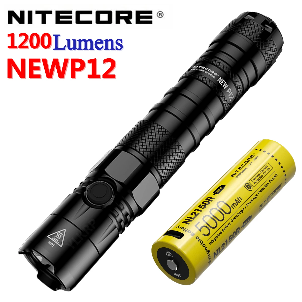NITECORE Новый P12 ручной светодиодный тактический вспышки светильник XP L HD V6 Макс 1200