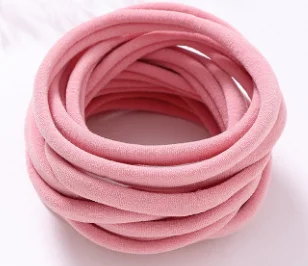 dusty pink 10 шт./лот, супер мягкие тонкие нейлоновые повязки на голову, эластичная повязка на голову, ширина 6 мм, Детская повязка на голову для девочек, детская повязка на голову "сделай сам", аксессуары для волос - Цвет: dusty pink