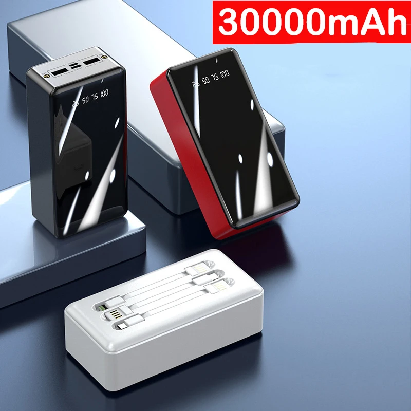

Внешний светодиодный со светодиодным дисплеем, 30000 мАч, с кабелем Micro USB Type-C