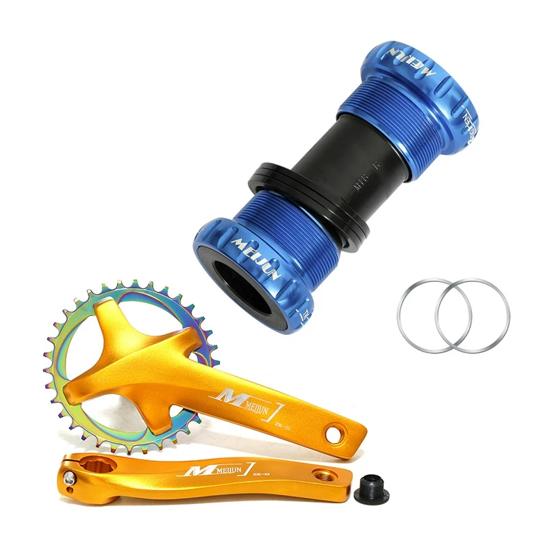 

MEIJUN 1 Pcs Bicycle Bottom Bracket BB Thread Bearings & 1 Set 170 MTB Mountain Bike Hollow Crankset Bottom Bracket