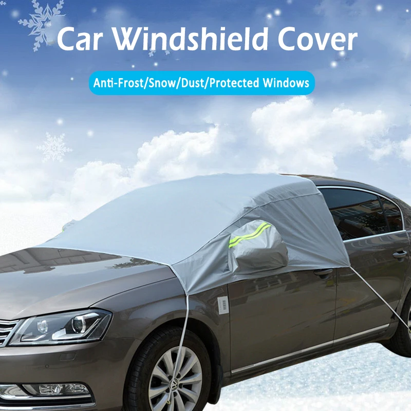 Car Cover Sun UV Snow Ice Dust Rain Resistant Wind Sunshade Cover Auto Frost Foldable Windscreen Screen Protector Accessories