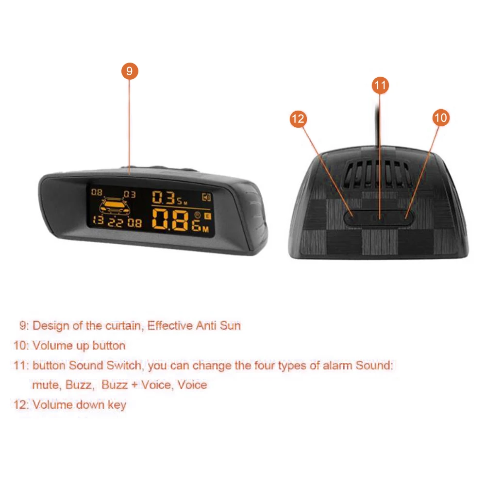 Автомобильный цифровой дисплей расстояния Система помощи при движении задним