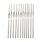 1 шт. из кружев кроше с иглы небольших размеров 0,6-1,9 мм металлическая ручка вязальный крючок Вязание иглы Набор металлический крюк для трикотажное детское платье с кружевами для мам