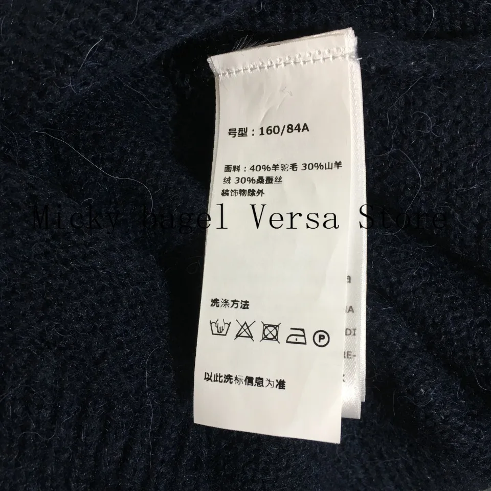 

2021 luxury brand heavy industry nail bead bow printing fashion women's top temperament versatile cashmere long sleeve Pullover