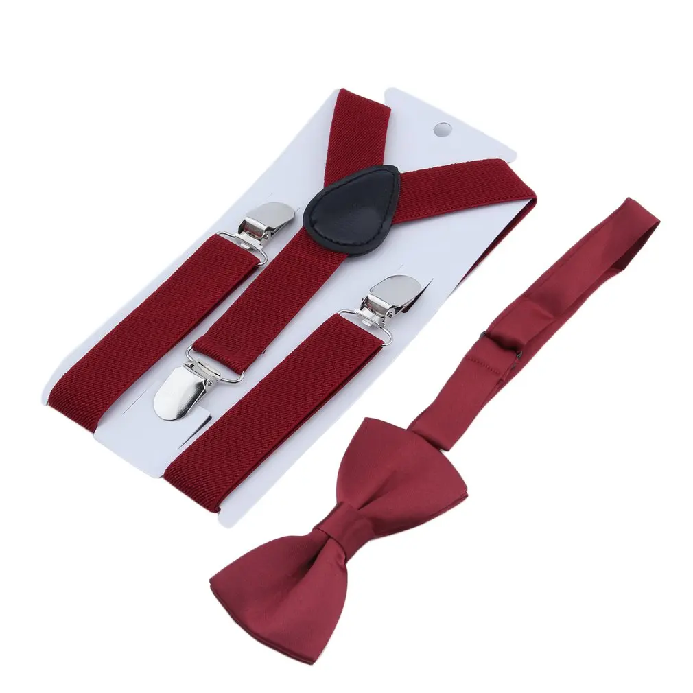 Регулируемый Детский эластичный костюм с подтяжками и галстуком бабочкой