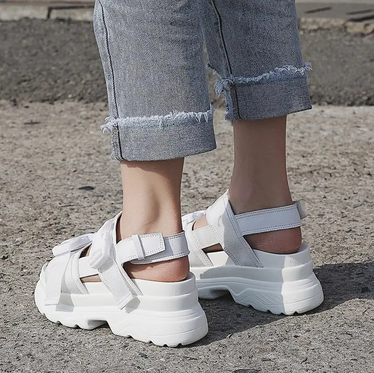 

Sandals Woman Summer 2019 Flat Bottom heel Buckle Thick Bottom Muffin
