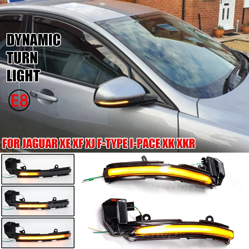

2Pcs Dynamic Blinker Turn Signals Lamp Side Mirror Indicator Sequential Light For Jaguar XE XF XJ F-TYPE XK XKR I-PACE X250 X260
