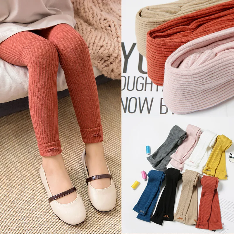 Детские штаны леггинсы для девочек на осень и зиму трикотажные однотонные Цвет