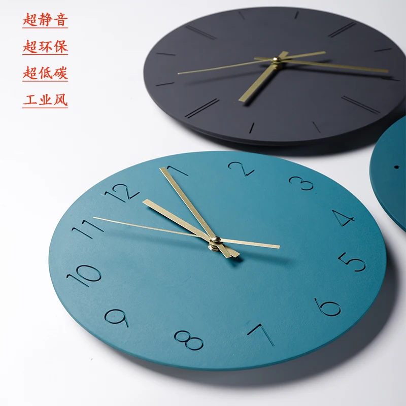 Настенные часы в винтажном стиле простые голубые настенные с циферблатом для