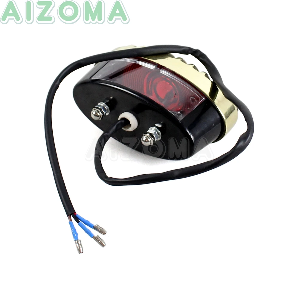 Латунная овальная решетка для мотоцикла стоп-сигнал задний фонарь крейсеров