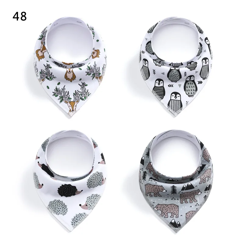 4 шт./лот хлопковые детские нагрудники для мальчиков и девочек треугольные милые