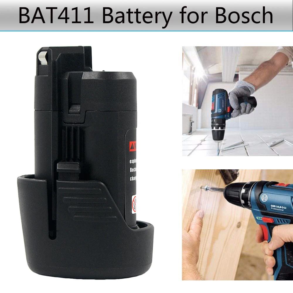 2X10 8 v 2.0Ah Li Ion Мощность инструменты Батарея для Bosch BAT411 BAT412A BAT413A 2 607 336 333 014 GSB 10 LI|battery