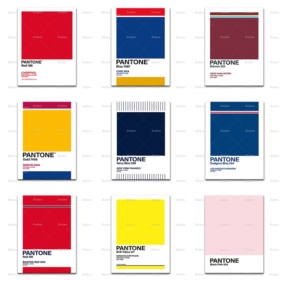 Постер Pantone. Цвета фанатов. команды домашний декор холст настенные