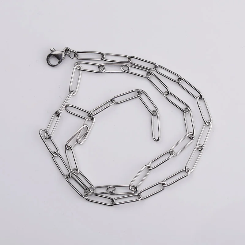 

10pcs/lot Stainless Steel rectangle contect necklace chain for making pendant jewelry necklace Open Chain Necklace
