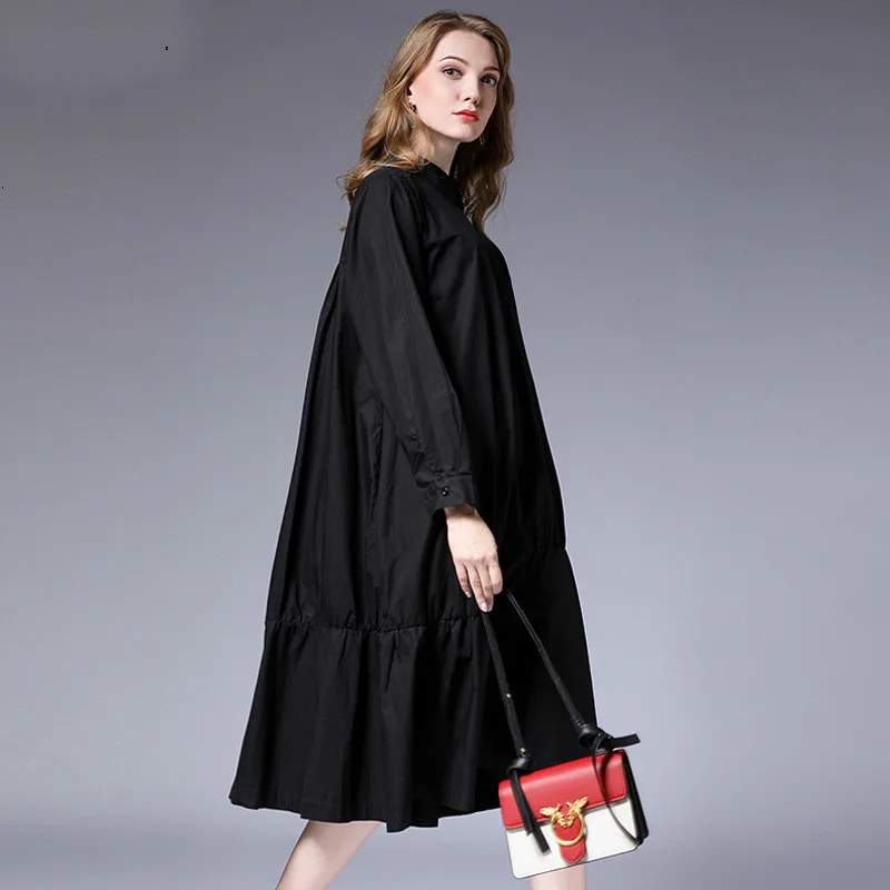 [LANMREM] Осень 2020 новые продукты Модное Длинное однотонное Плиссированное