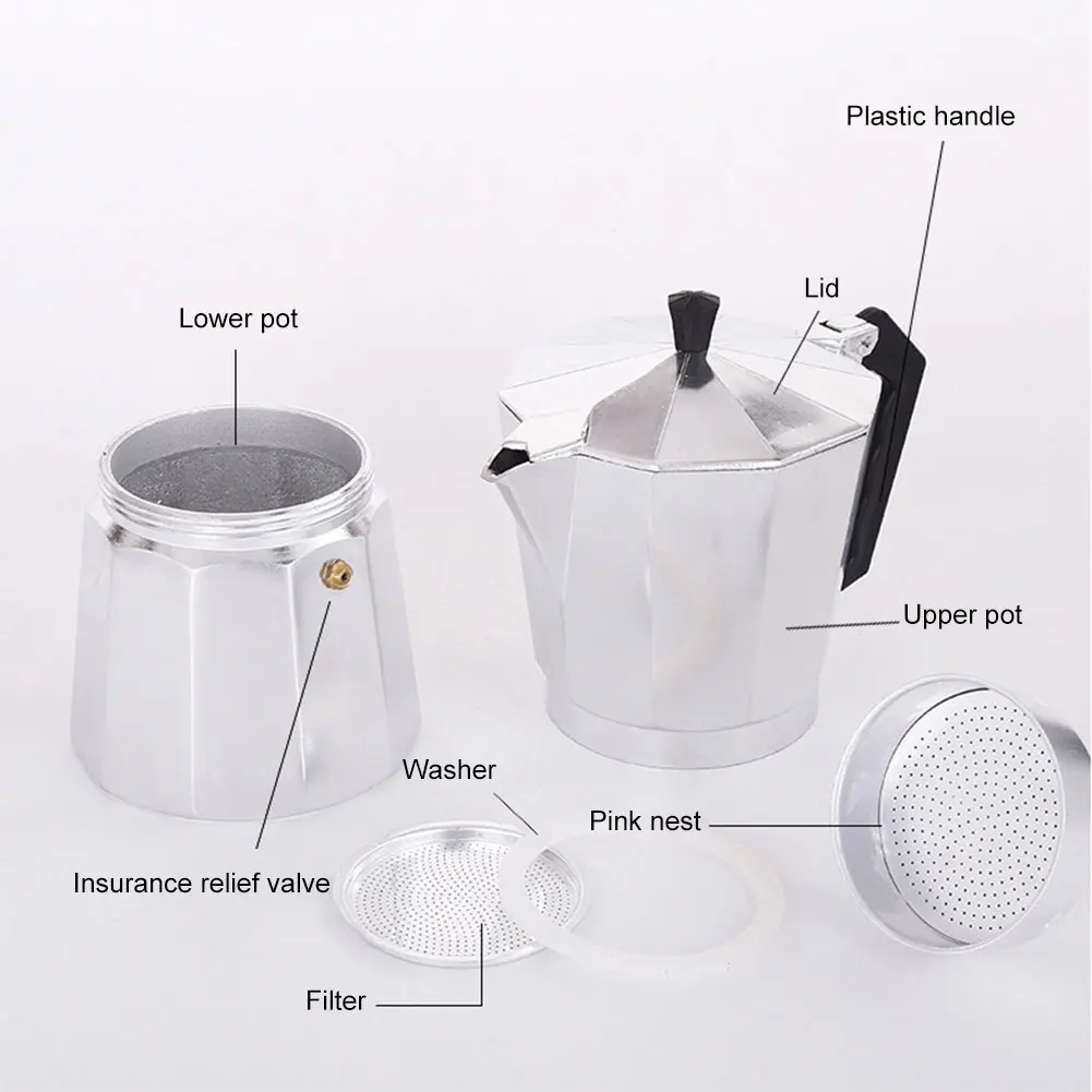 Кофеварка Moka Percolator алюминиевый кофейник для приготовления мокко