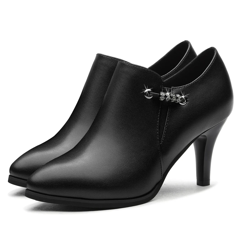 

New 2018 Party Fashion Simple Shoes Women Pointed Toe High Heels Sheepskin Leather Pumps Single Shoes Spring Autumn YG-A0060