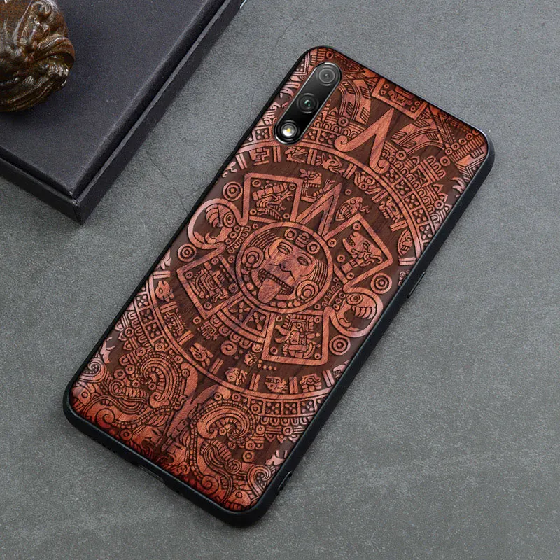 Чехол для Honor 9x, Деревянный чехол, чехол для Honor 9x Pro, розовое дерево, ТПУ, ударопрочный чехол для телефона, чехол для huawei Honor 9x - Цвет: color 1