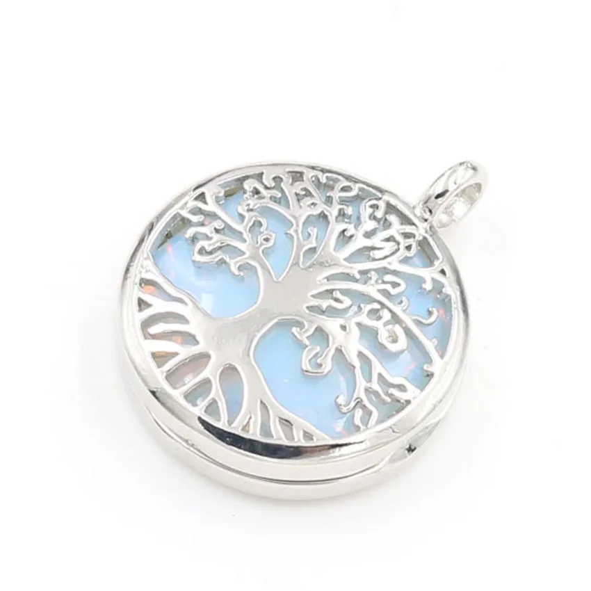 Посеребренный Опаловый кулон FYSL с деревом жизни из малахитного камня украшения в